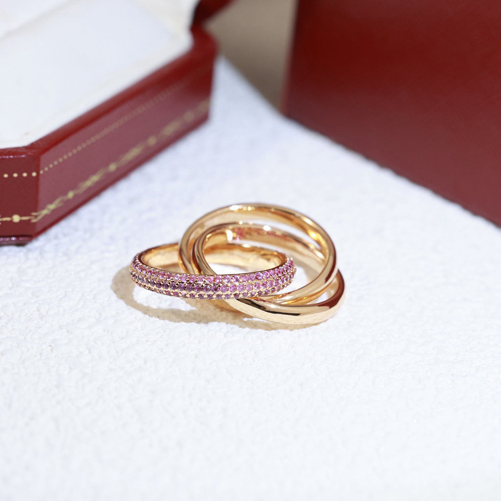 [Stellar Jewelry]TRINITY 3.2MM RING PINK DIAMOND