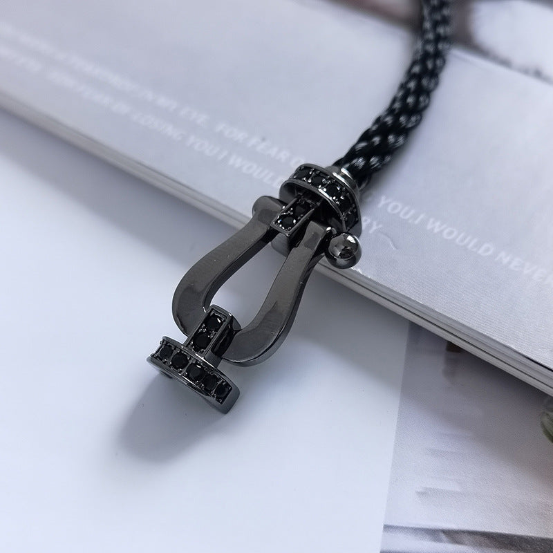 [Stellar Jewelry]FORCE LARGE SERIES HORSESHOE BLACK SAMURAI BRACELET