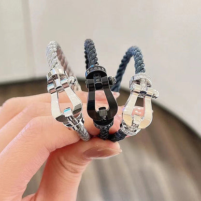 [Stellar Jewelry]FORCE LARGE HORSESHOE FULL DIAMOND BRACELET ROSE GOLD