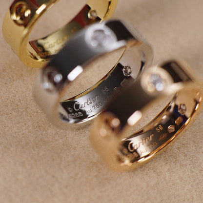 [Stellar Jewelry]LOVE 5.5MM 3 DIAMOND RING