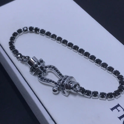 [Stellar Jewelry]FORCE  LARGE HORSESHOE FULL DIAMOND TENNIS BRACELET