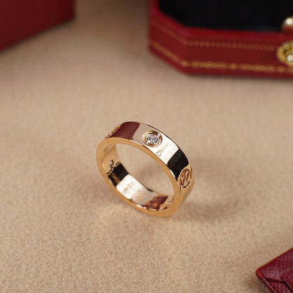 [Stellar Jewelry]LOVE 5.5MM 3 DIAMOND RING