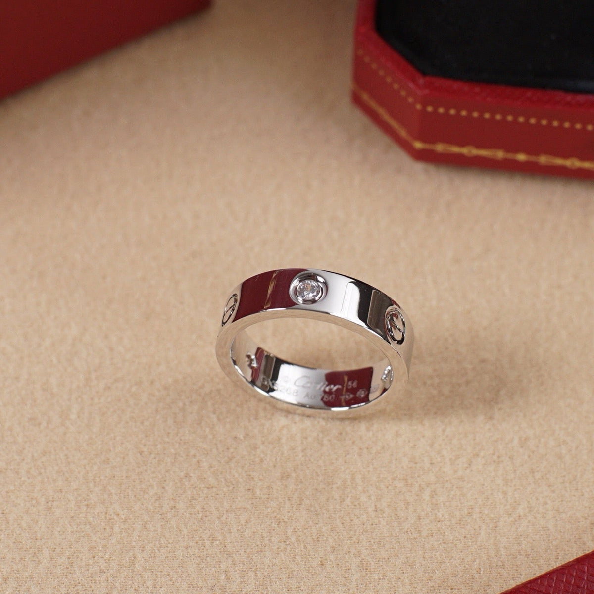 [Stellar Jewelry]LOVE 5.5MM 3 DIAMOND RING