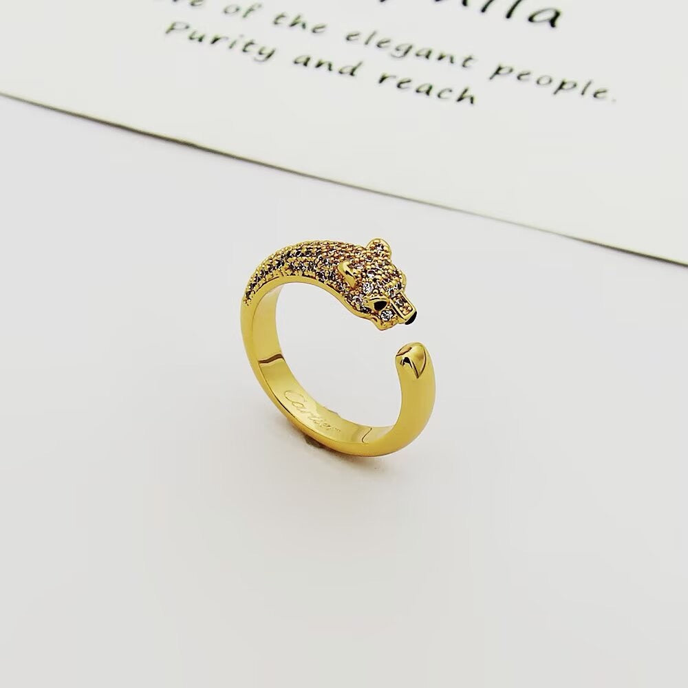 [Stellar Jewelry]PANTHERE HALF DIAMOND SMALL RING