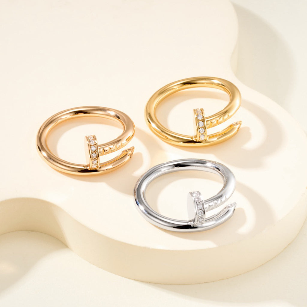 [Stellar Jewelry]JUSTE RING 2.6MM HALF DIAMOND