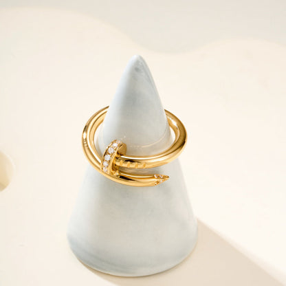 [Stellar Jewelry]JUSTE RING 2.6MM HALF DIAMOND