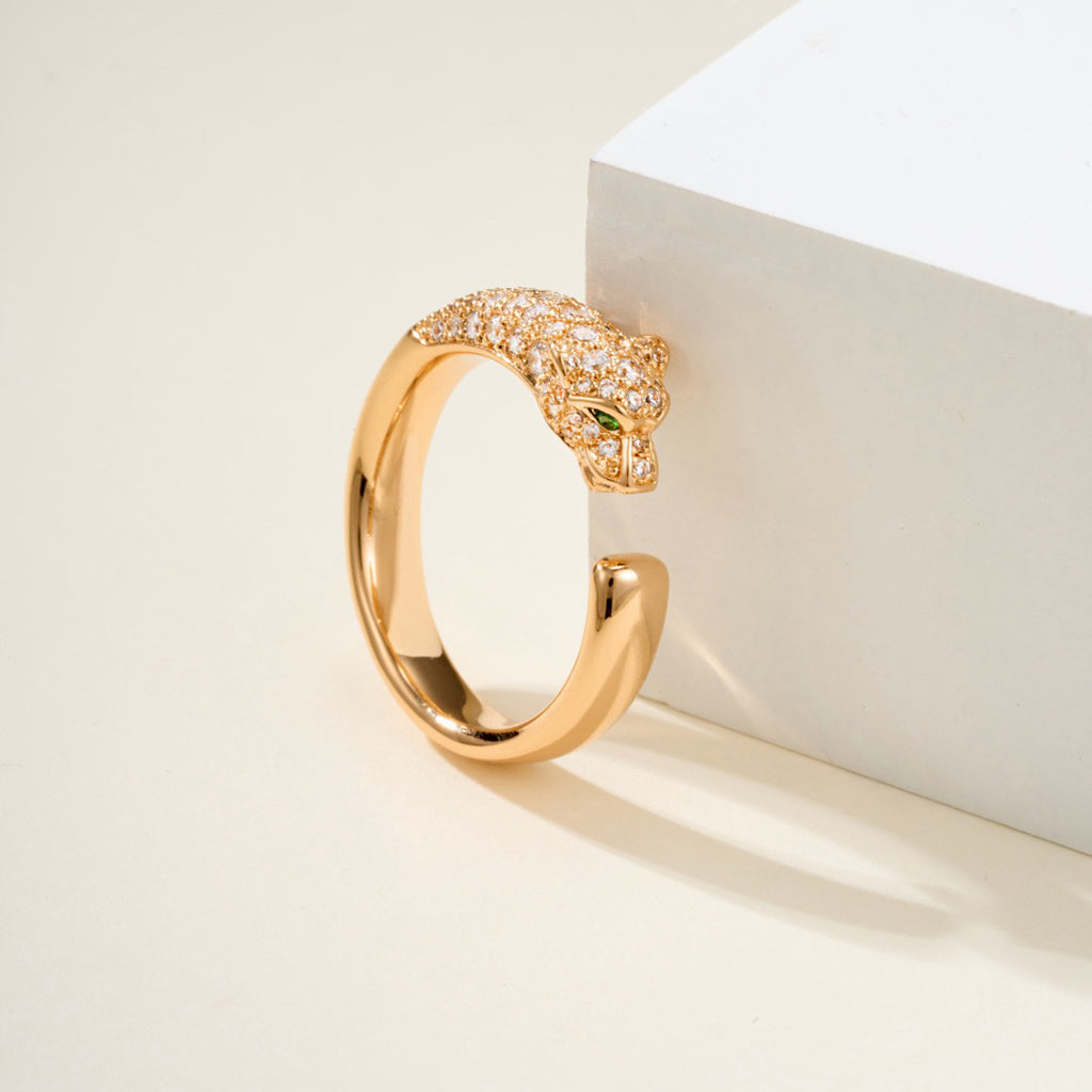 [Stellar Jewelry]PANTHERE HALF DIAMOND SMALL RING