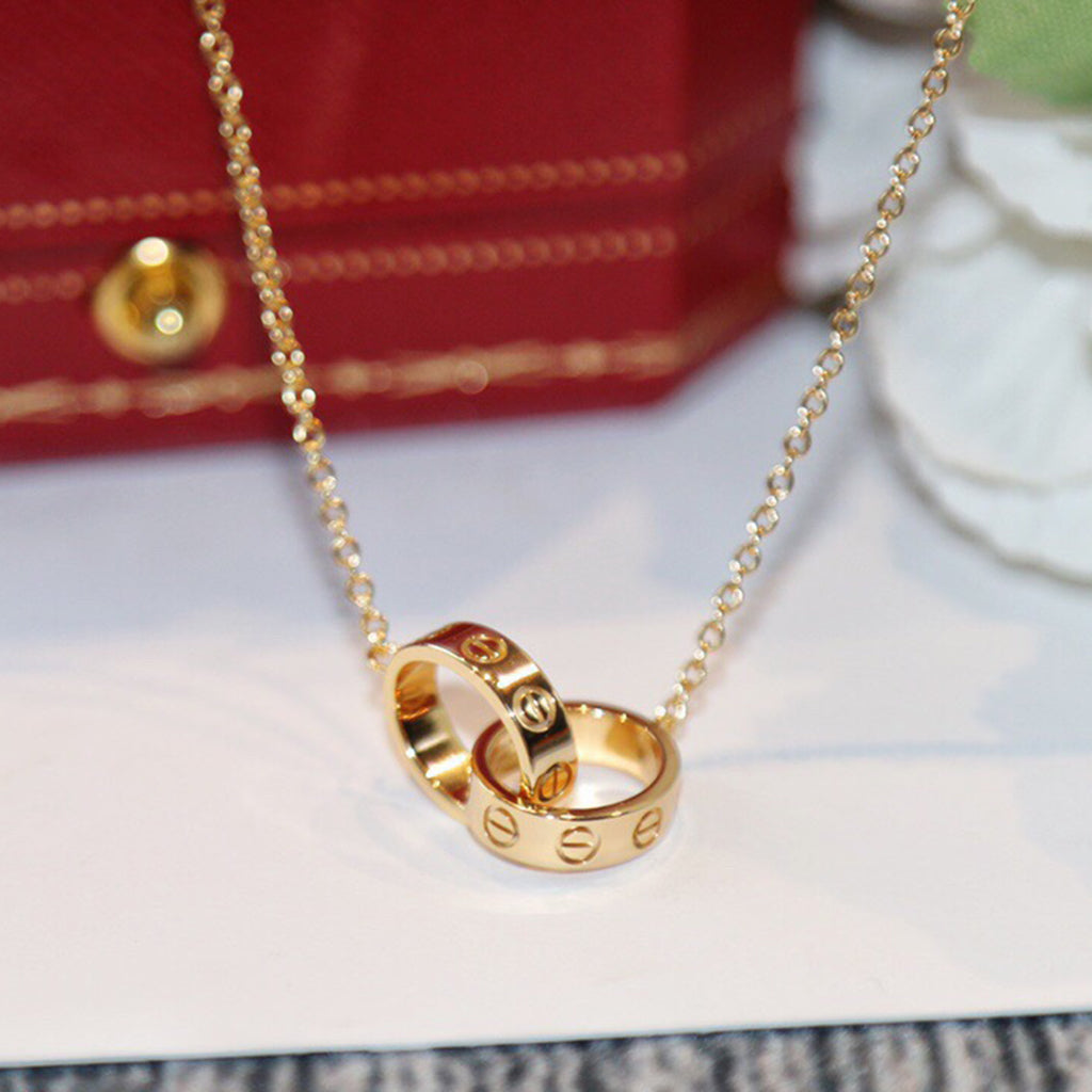 [Stellar Jewelry]LOVE DOUBLE RING NECKLACE