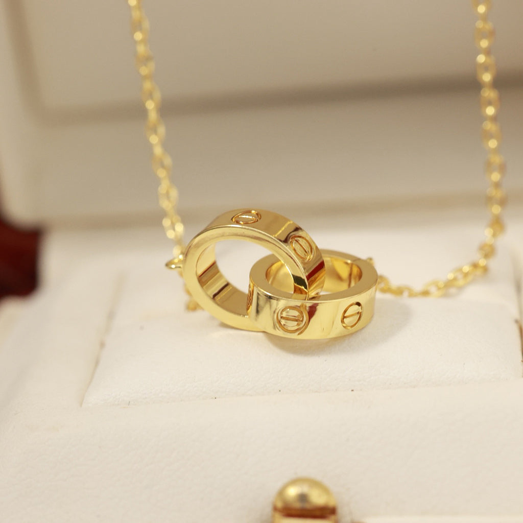 [Stellar Jewelry]LOVE DOUBLE RING NECKLACE