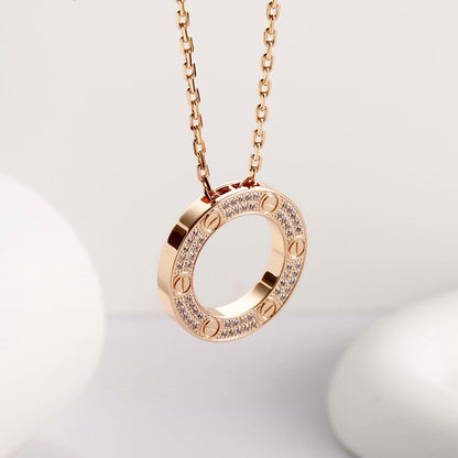 [Stellar Jewelry]LOVE NECKLACE 16MM  FULL DIAMOND