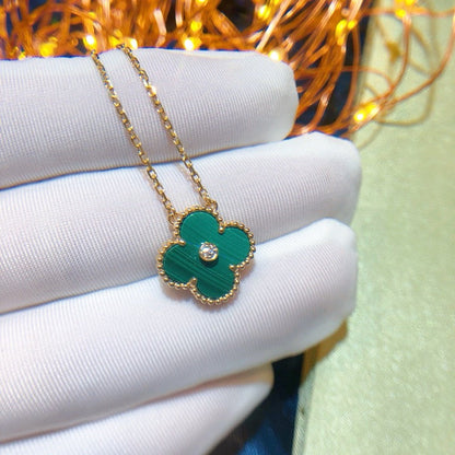 [Stellar Jewelry]CLOVER 15MM DIAMOND TURQUOISE NECKLACE