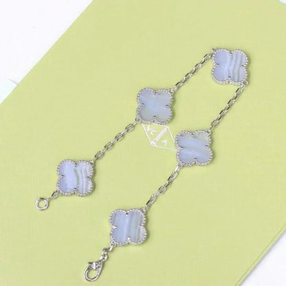 [Stellar Jewelry] CLOVER 5 MOTIF PURPLE CHALCEDONY BRACELET COLLECTION