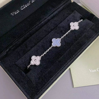 [Stellar Jewelry] CLOVER 5 MOTIF PURPLE CHALCEDONY BRACELET COLLECTION