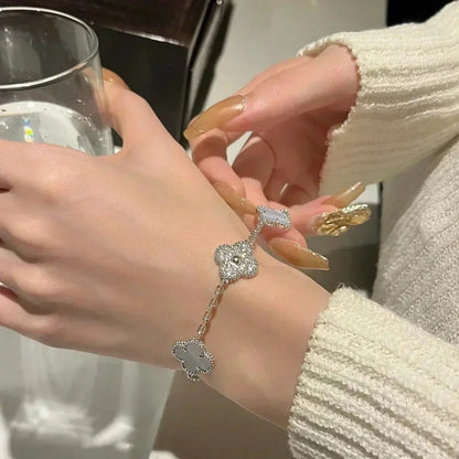 [Stellar Jewelry] CLOVER 5 MOTIF PURPLE CHALCEDONY BRACELET COLLECTION