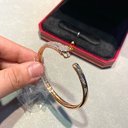 [Stellar Jewelry]PANTHERE HALF DIAMOND OPEN BRACELET