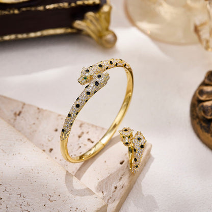 [Stellar Jewelry]PANTHERE DOUBLE HEADED FULL DIAMOND  RING