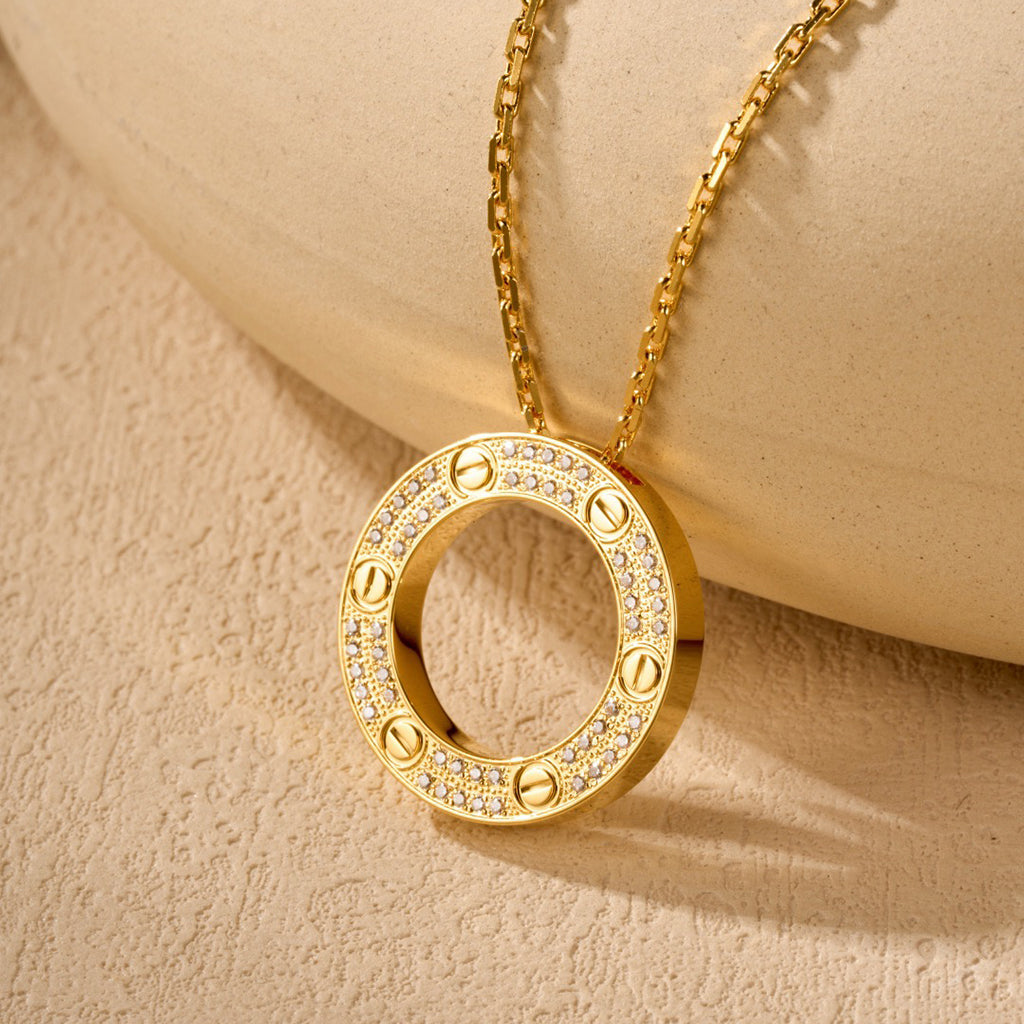 [Stellar Jewelry]LOVE NECKLACE 16MM  FULL DIAMOND