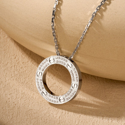 [Stellar Jewelry]LOVE NECKLACE 16MM  FULL DIAMOND