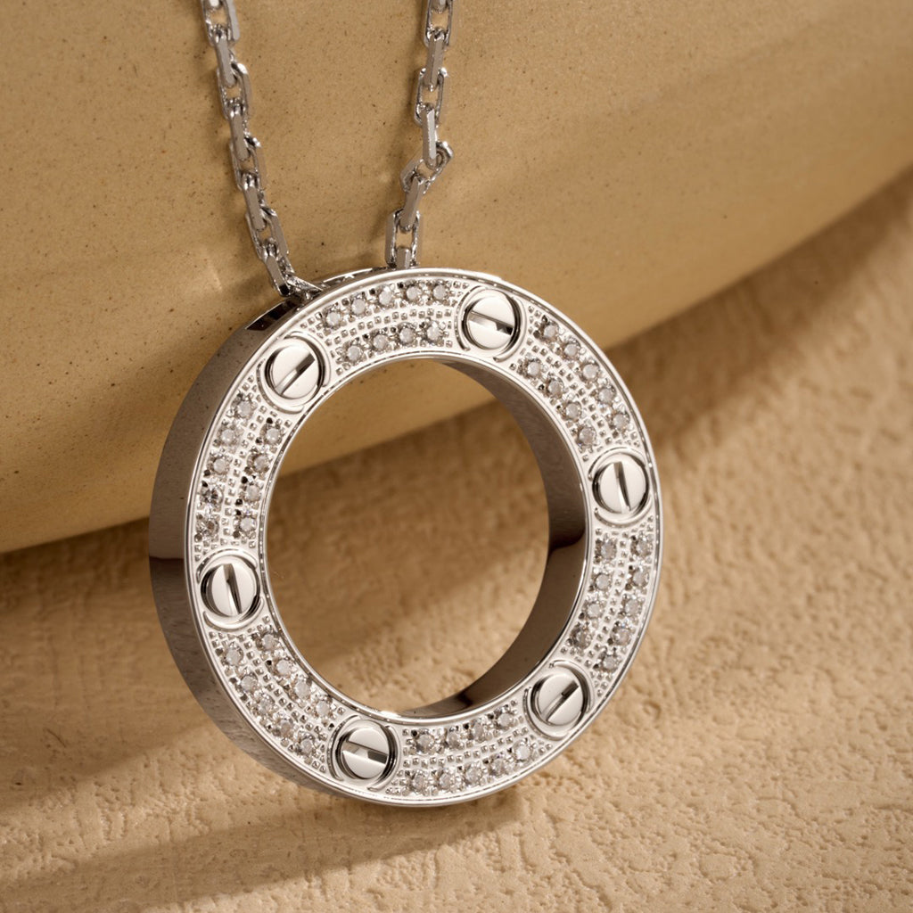[Stellar Jewelry]LOVE NECKLACE 16MM  FULL DIAMOND