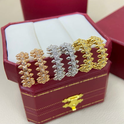 [Stellar Jewelry]CLASH 6.4MM FULL DIAMOND SMALL EARRINGS