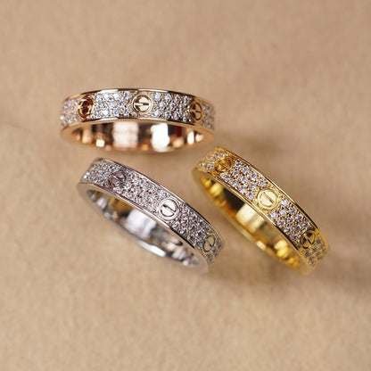 [Stellar Jewelry]LOVE RING 4.0MM DIAMOND PAVED
