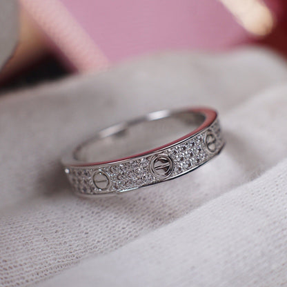 [Stellar Jewelry]LOVE RING 4.0MM DIAMOND PAVED