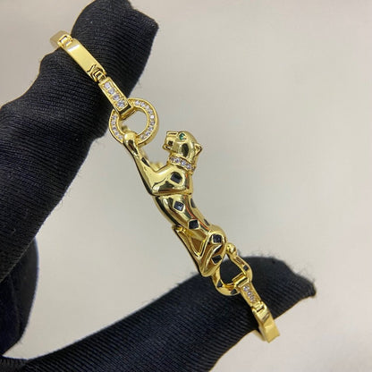 [Stellar Jewelry]PANTHERE HALF DIAMOND ON CHAIN BRACELET