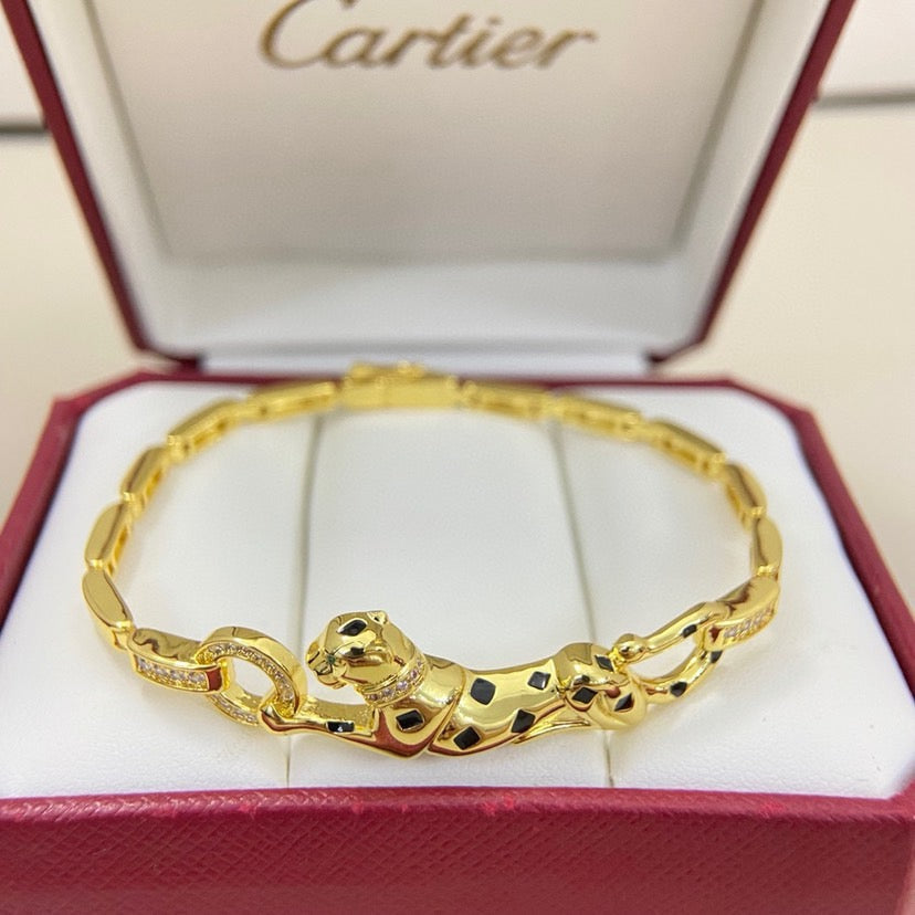 [Stellar Jewelry]PANTHERE HALF DIAMOND ON CHAIN BRACELET