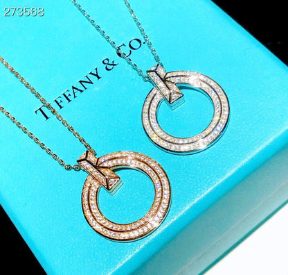 [Stellar jewels]T1 CIRCLE DIAMOND PAVED MEDIUM NECKLACE