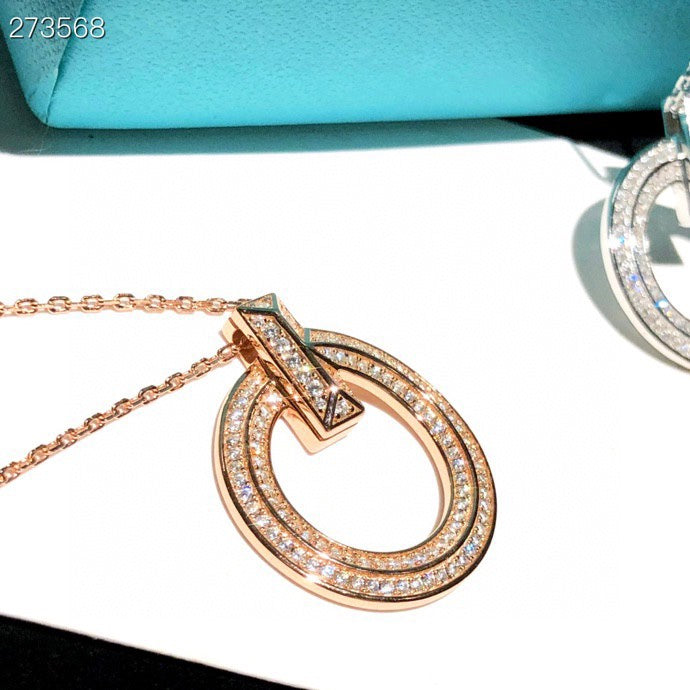 [Stellar jewels]T1 CIRCLE DIAMOND PAVED MEDIUM NECKLACE