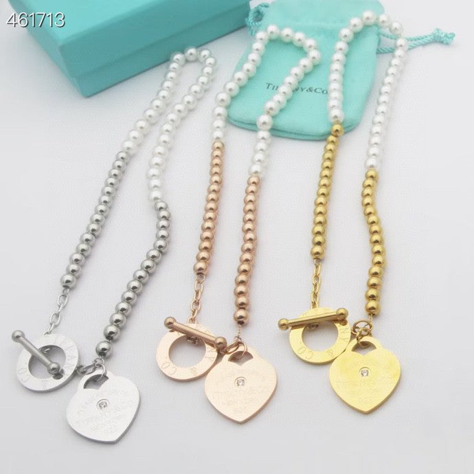 [Stellar jewels]RETURN TO TIF HEART TAF BEAD PEARL BRACELET