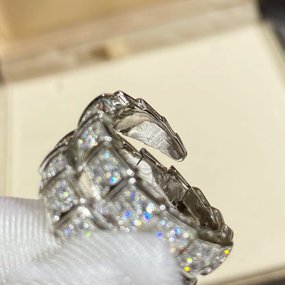 [Stellar Jewelry]SERPENTI DOUBLE RING SILVER DIAMOND PAVED