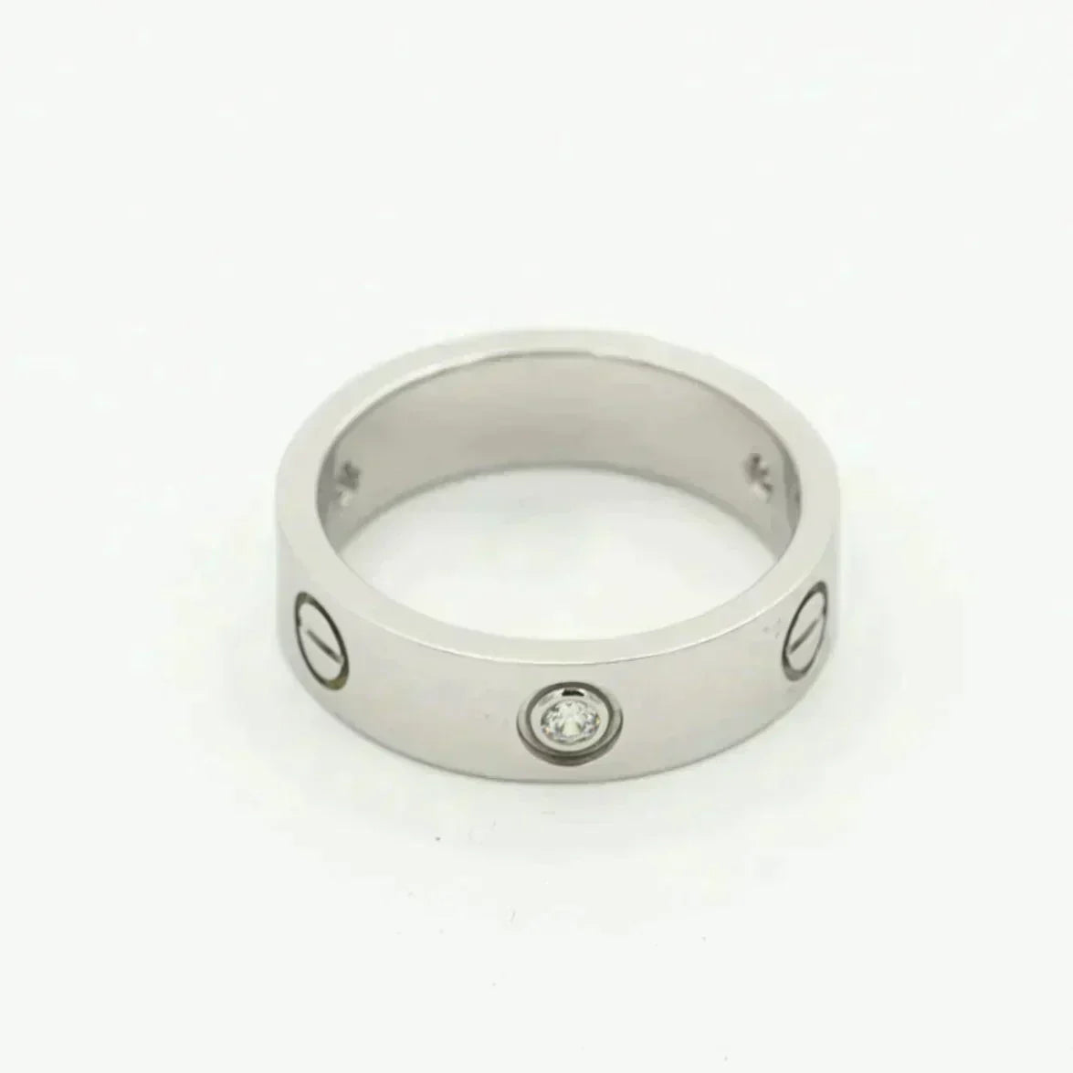 [Stellar Jewelry]LOVE RING 5.5MM 3 DIAMONDS SILVER