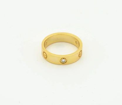 [Stellar Jewelry]LOVE RING 4MM 1 DIAMOND GOLD