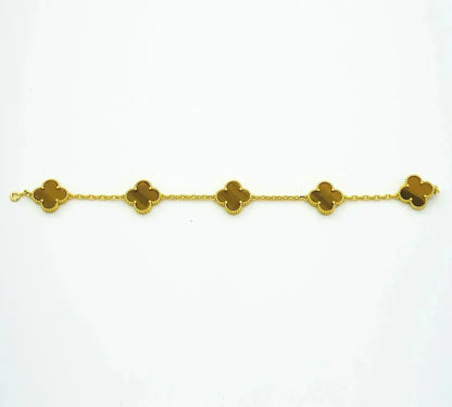 [Stellar Jewelry] CLOVER 5 MOTIFS TIGER EYE BRACELET COLLECTION