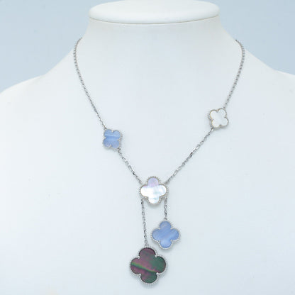 [Stellar Jewelry]CLOVER MOP CHALCEDONY NECKLACE SILVER 6 MOTIF