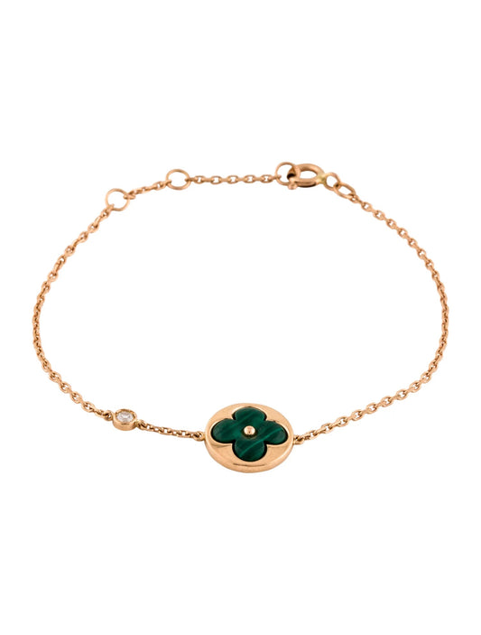 [Stellar Jewelry]SUN MALACHITE 1 DIAMOND PINK GOLD BRACELET