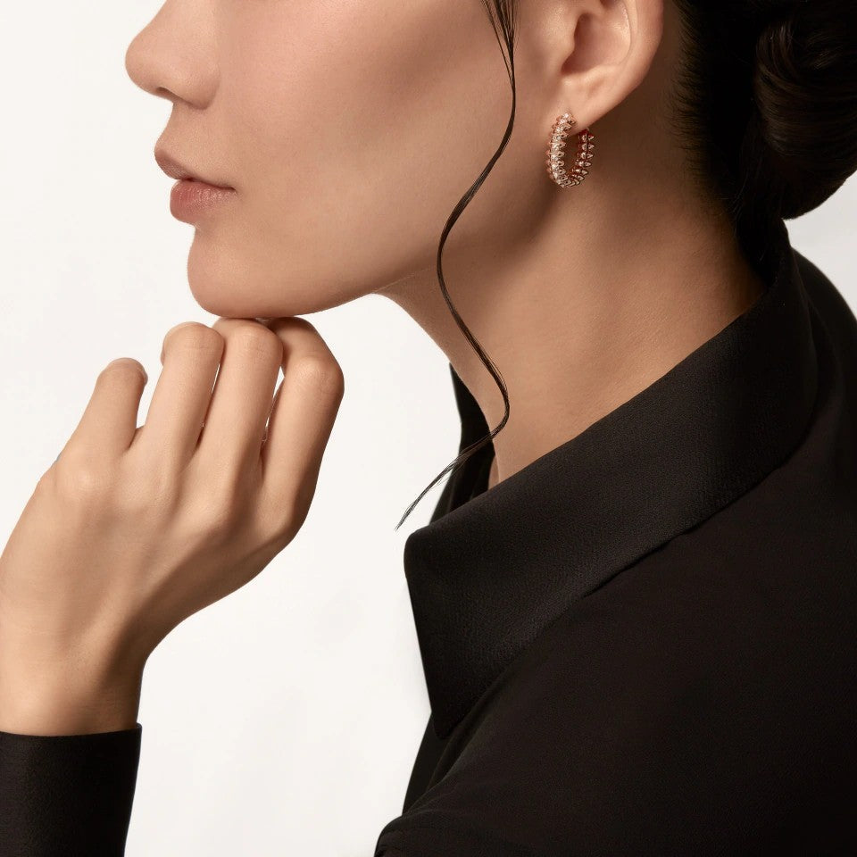 [Stellar Jewelry]CLASH 6.4MM FULL DIAMOND SMALL EARRINGS