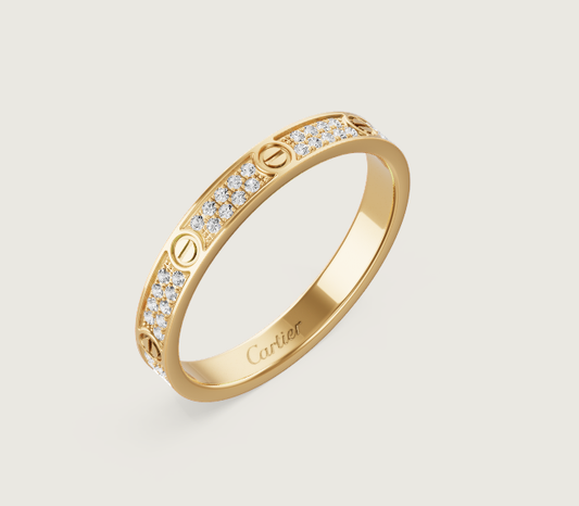 [Stellar Jewelry]LOVE RING 2.6mm-wide full-diamond ring Gold
