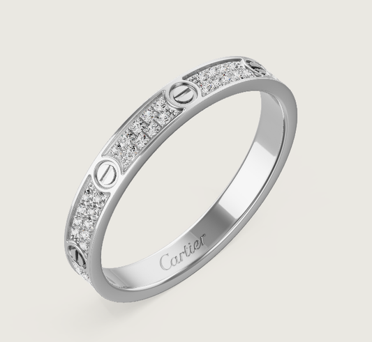 [Stellar Jewelry]LOVE RING 2.6mm-wide full-diamond ring silver