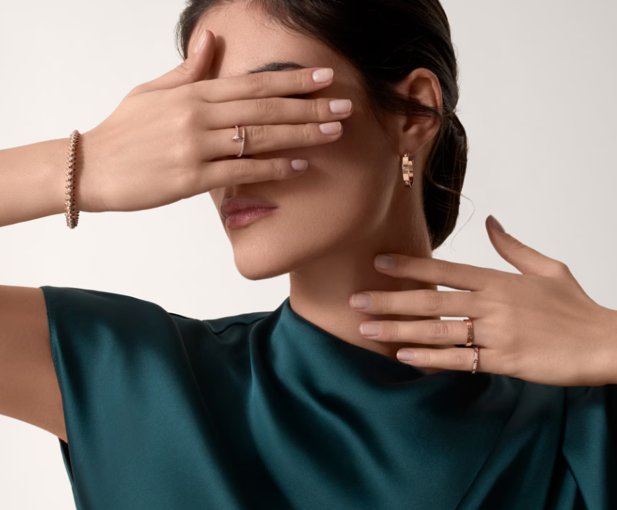 [Stellar Jewelry]LOVE RING 2.6mm-wide full-diamond ring Rose Gold