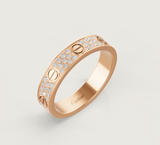 [Stellar Jewelry]LOVE RING 4mm-wide full-diamond ring Rose Gold