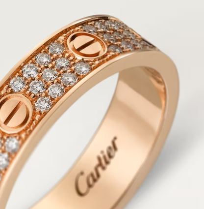 [Stellar Jewelry]LOVE RING 4mm-wide full-diamond ring Rose Gold