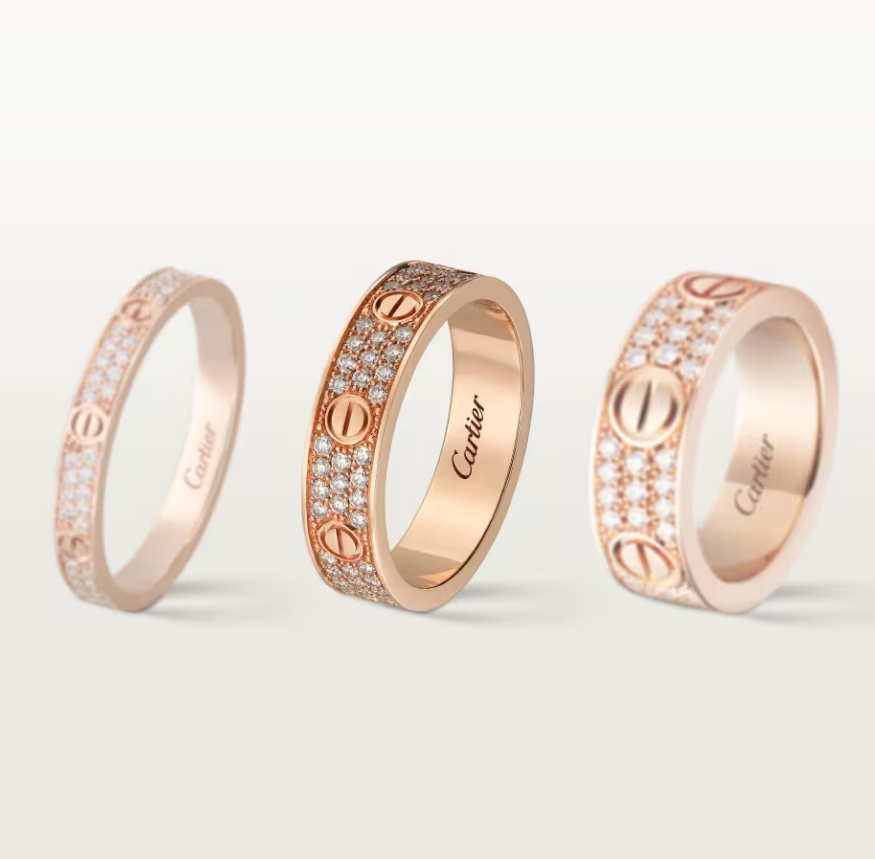 [Stellar Jewelry]LOVE RING 4mm-wide full-diamond ring Rose Gold