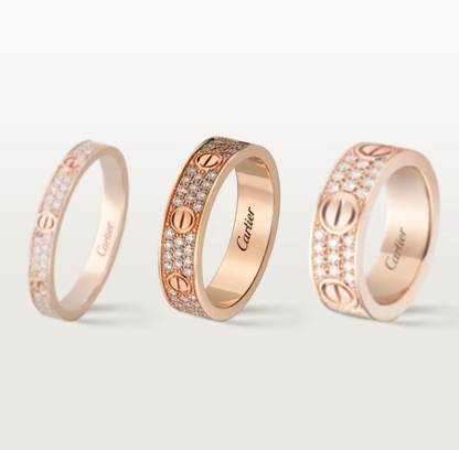 [Stellar Jewelry]LOVE RING 4mm-wide full-diamond ring Rose Gold