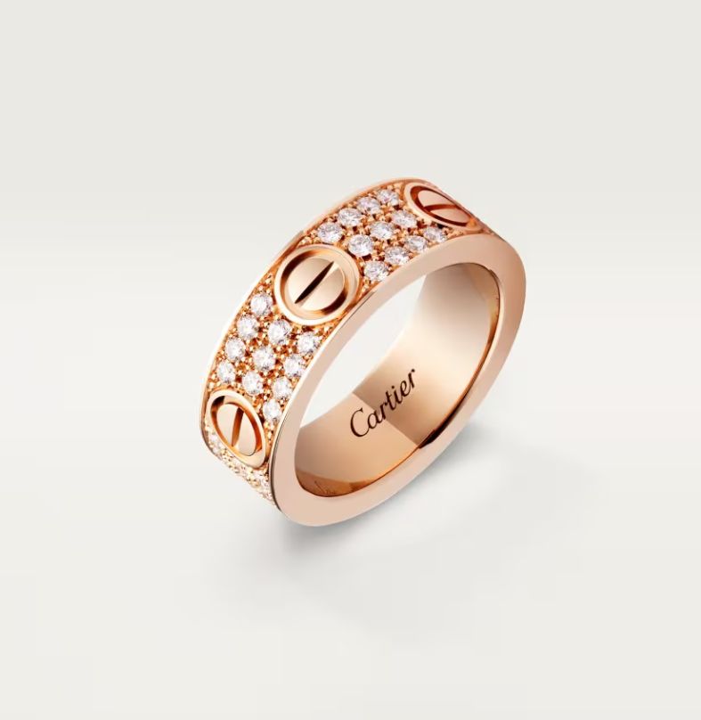 [Stellar Jewelry]LOVE RING 6.5mm-wide full-diamond ring Rose Gold