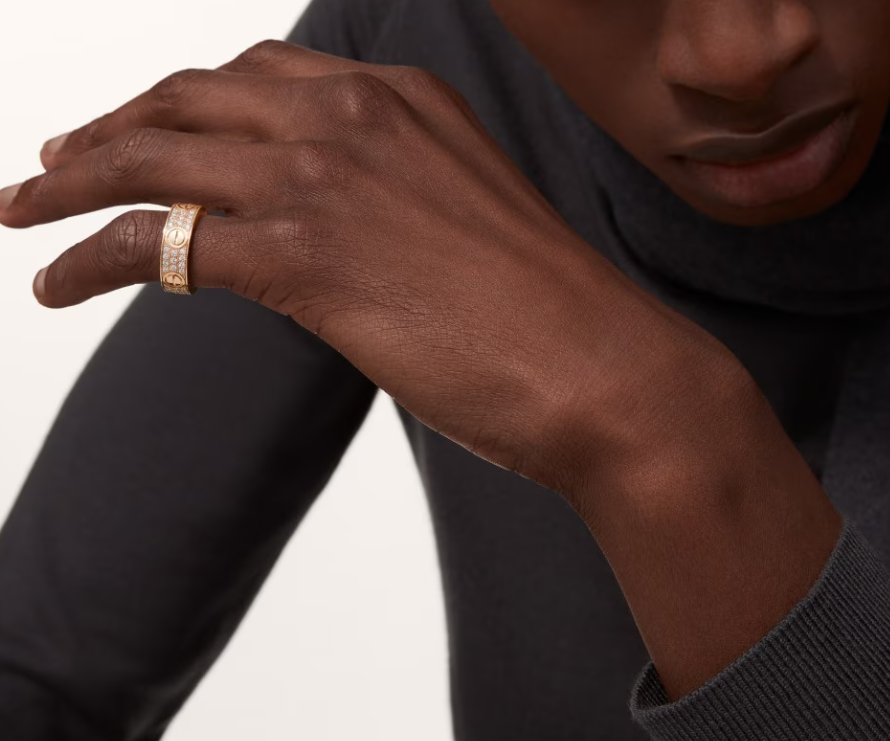[Stellar Jewelry]LOVE RING 6.5mm-wide full-diamond ring Rose Gold