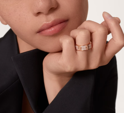 [Stellar Jewelry]LOVE RING 6.5mm-wide full-diamond ring Rose Gold