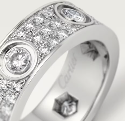 [Stellar Jewelry]LOVE RING 6.5MM Full Diamond, 6 Major Diamonds Silver