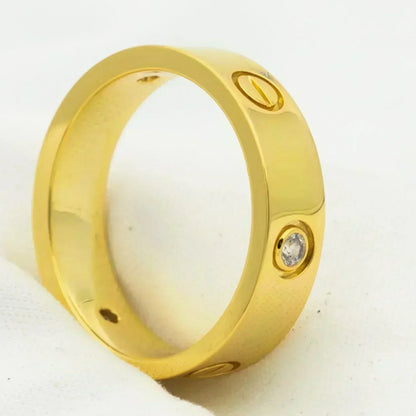 [Stellar Jewelry]LOVE RING 5.5MM 3 DIAMONDS GOLD